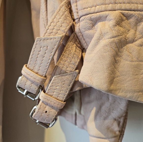 Iro Paris Blush Pink Leather Moto Jacket Size Italian 36 - Picture 4 of 16